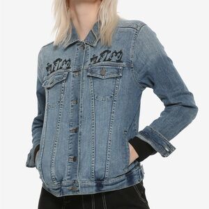 Disney The Nightmare before Christmas Pumpkin King blue denim jean jacket